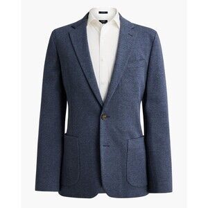 J.Crew Thompson Knit Blazer Mens 38R Blue Slim Fit Cotton Sport Coat Casual